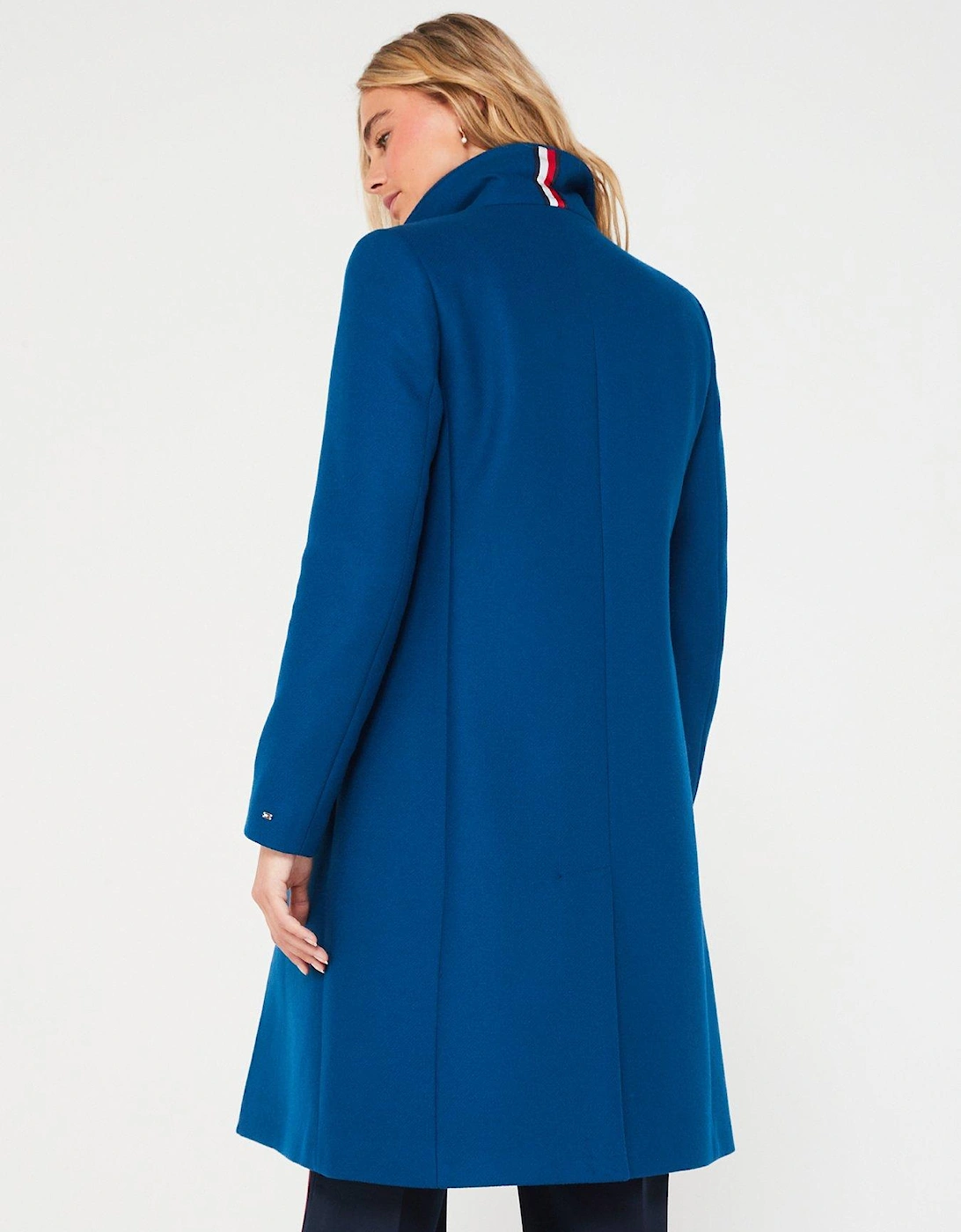 Wool Blend Classic Coat - Blue
