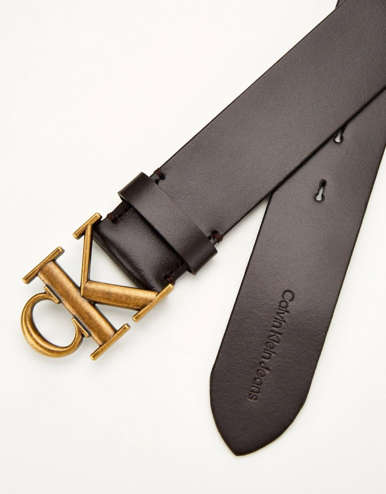 Mono Plaque Leather Belt 35mm