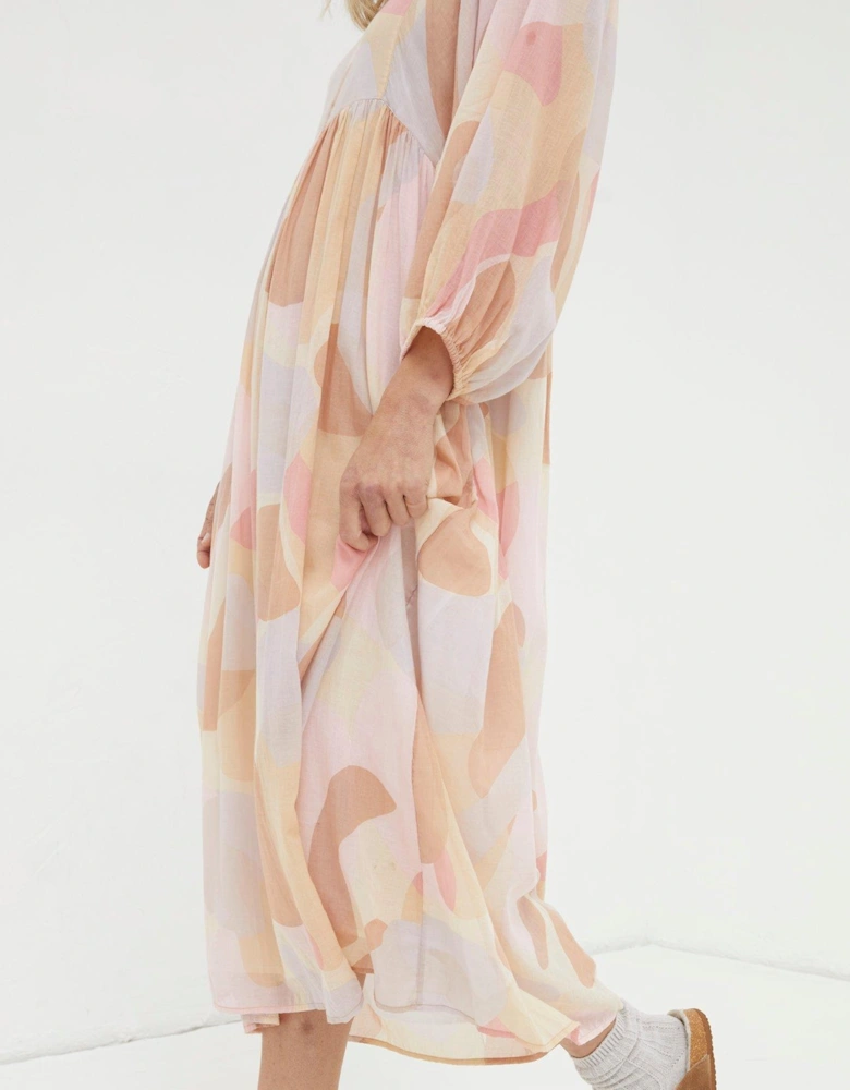 Jocelyn Printed Abstract Midi Dress - Multi