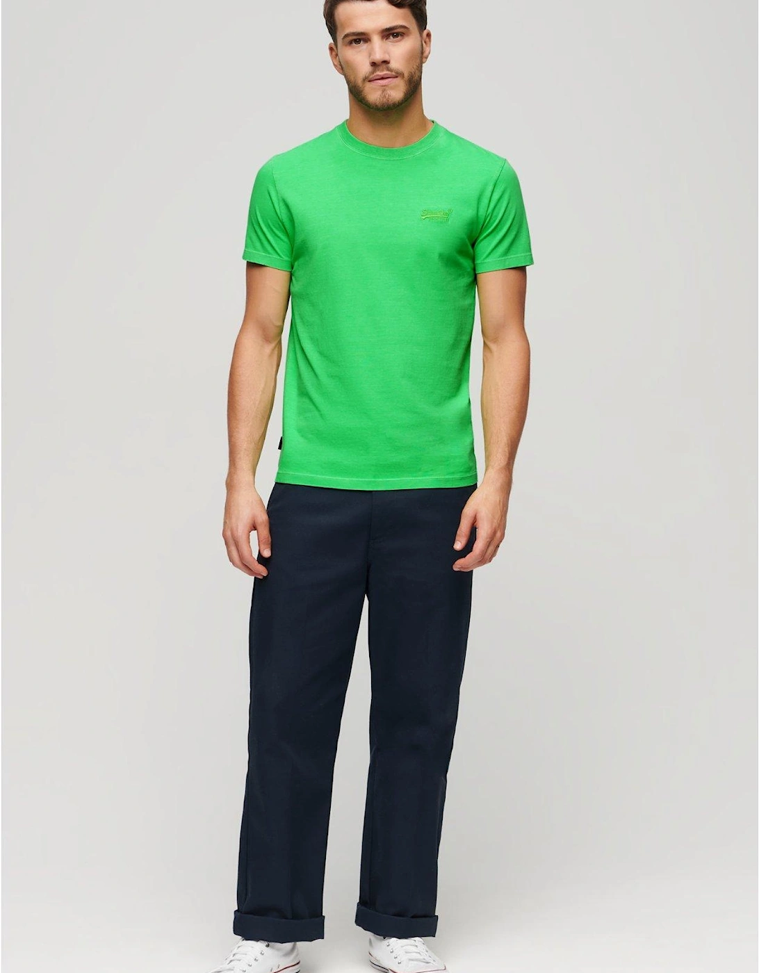 Essential Embroidered Logo Neon T-shirt - Bright Green