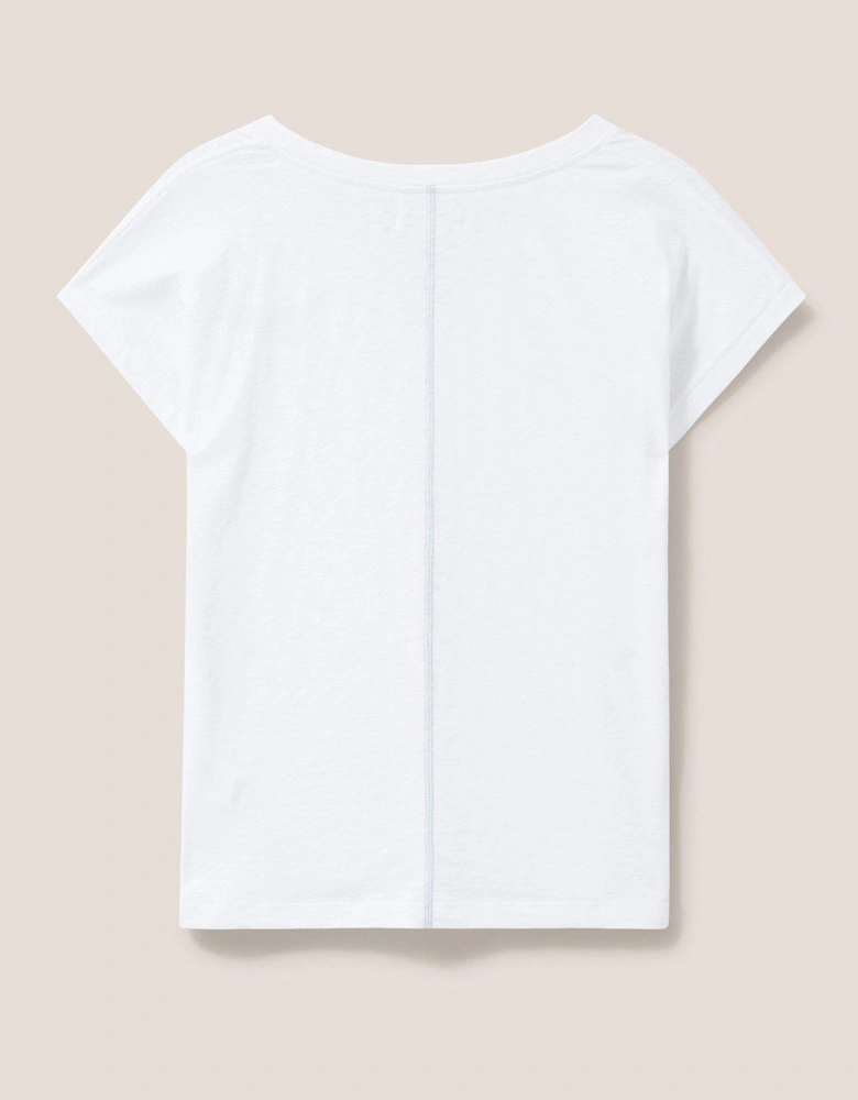 Nelly Notch Neck T-shirt - White