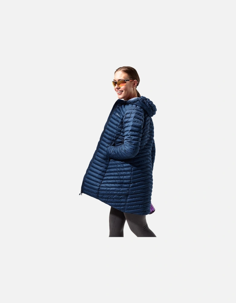 Womens Nula Micro Long Padded Hooded Jacket