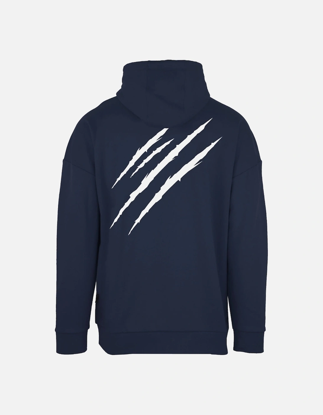 Plein Sport Large Scratch Logo Taped Hood Navy Blue Hoodie, 2 of 1