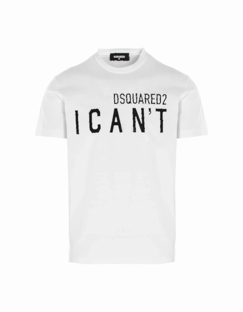 I Can't Logo Printed T-Shirt in White