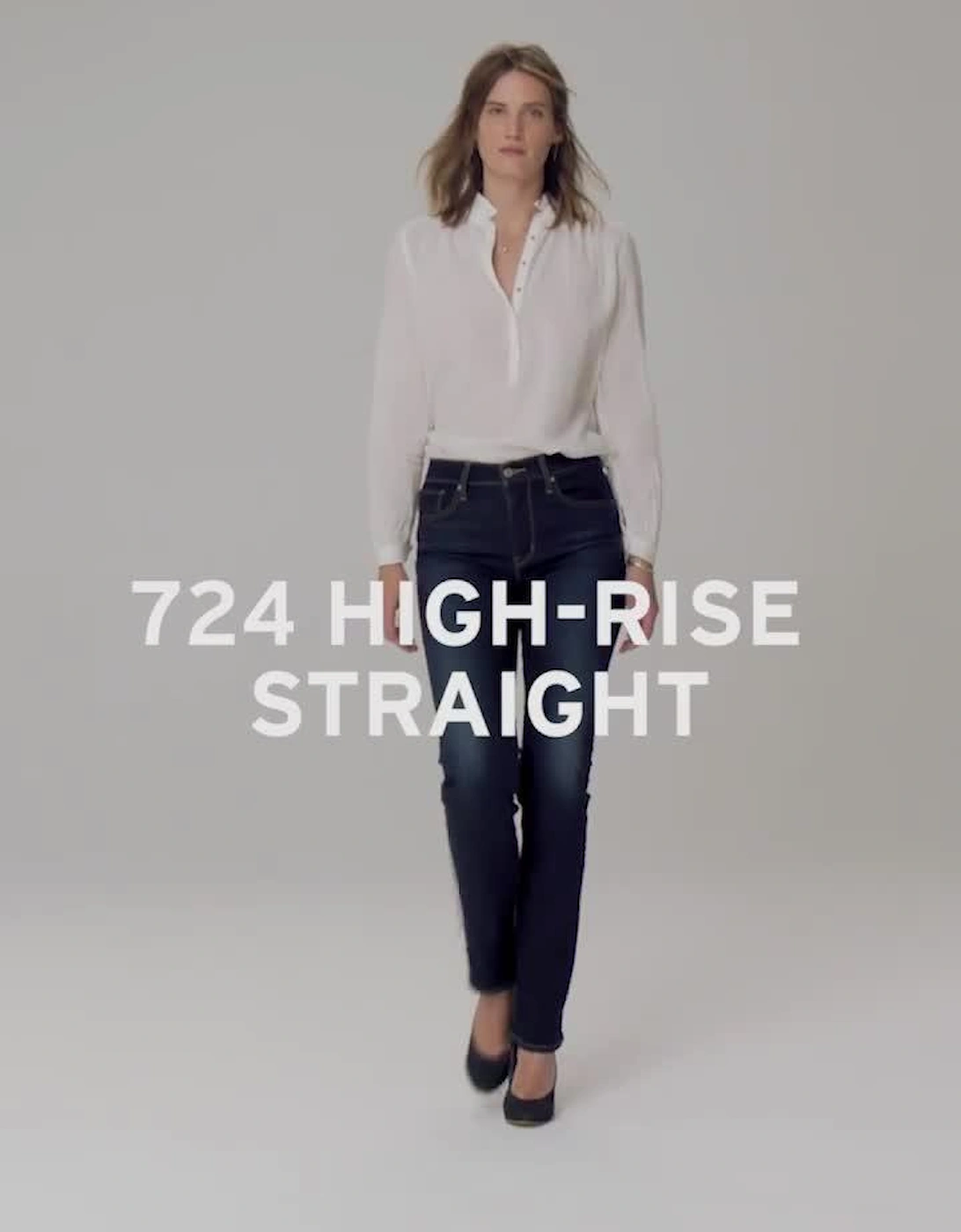 724™ High Rise Straight Jean - Western White