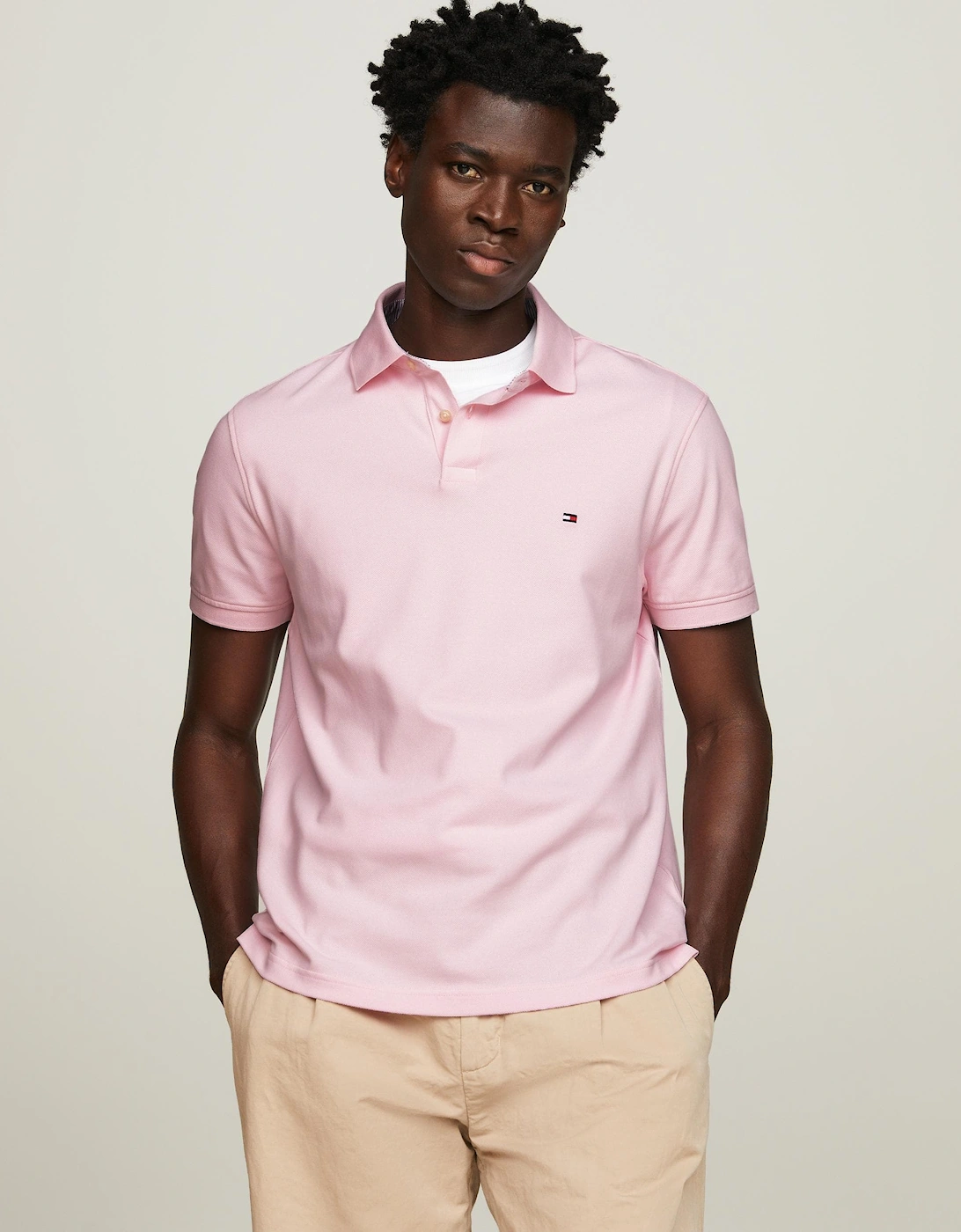 Tommy Hilfiger Men's Pink Core 1985 Regular Polo Shirt - - : 38/Regular M