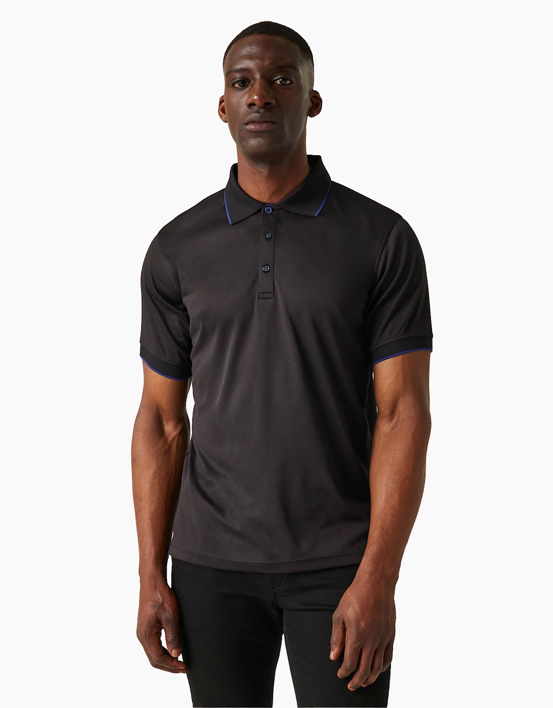 Regatta Professional Men's Baby Blue Short-Sleeved Polo Shirt In | Size: 2XL - Image 2