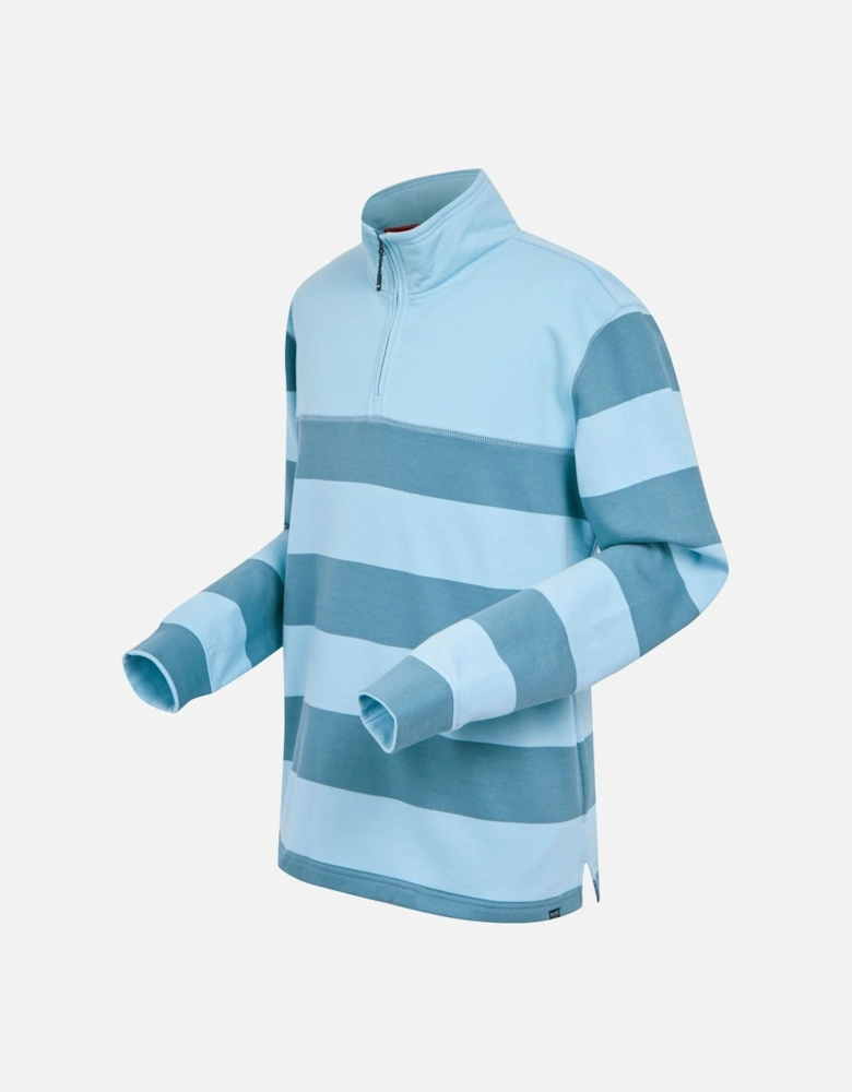 Mens Agilno Striped Half Zip Fleece Top