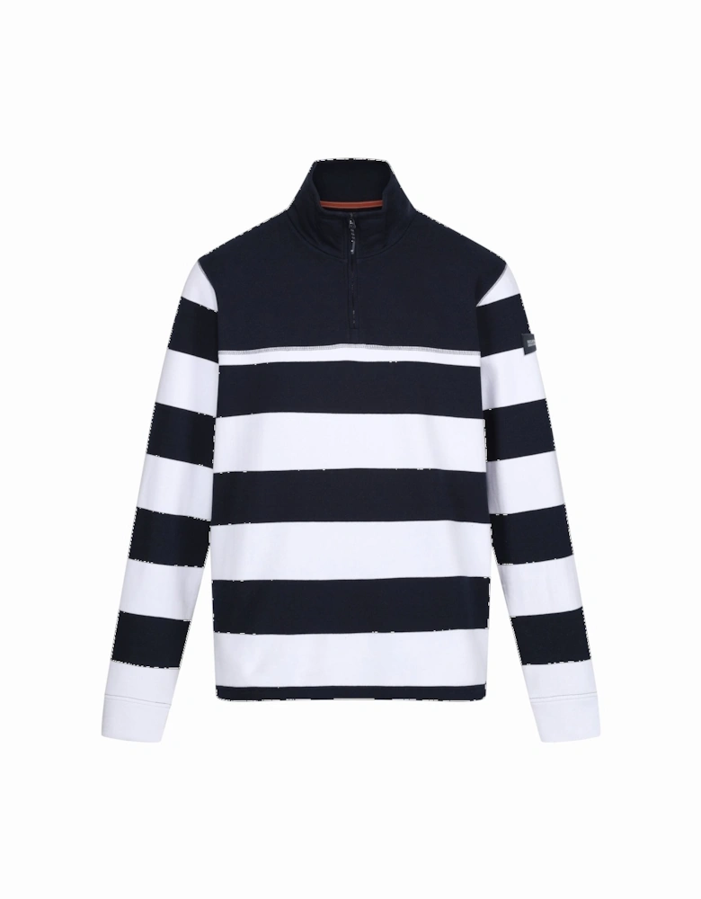 Mens Agilno Striped Half Zip Fleece Top