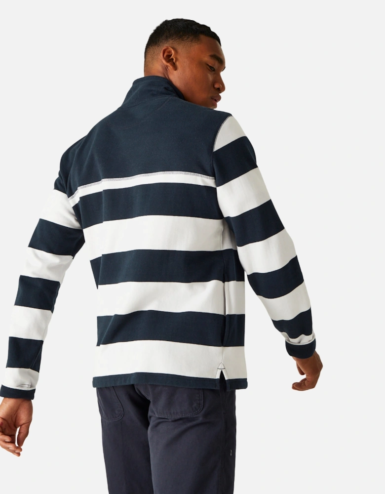 Mens Agilno Striped Half Zip Fleece Top