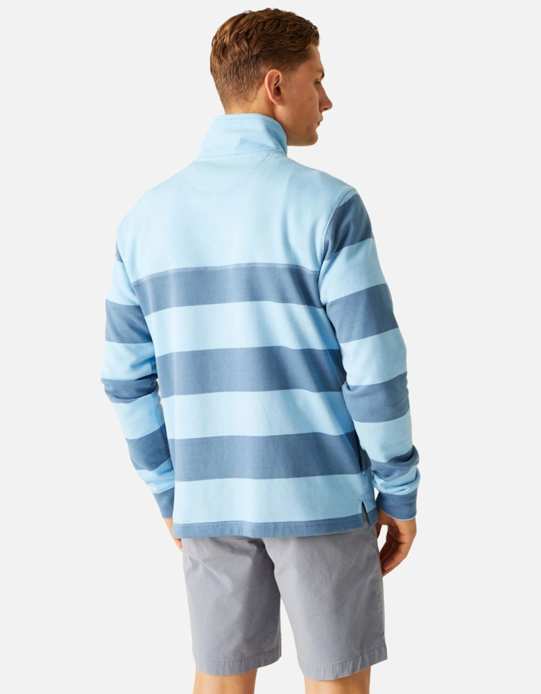 Mens Agilno Striped Half Zip Fleece Top