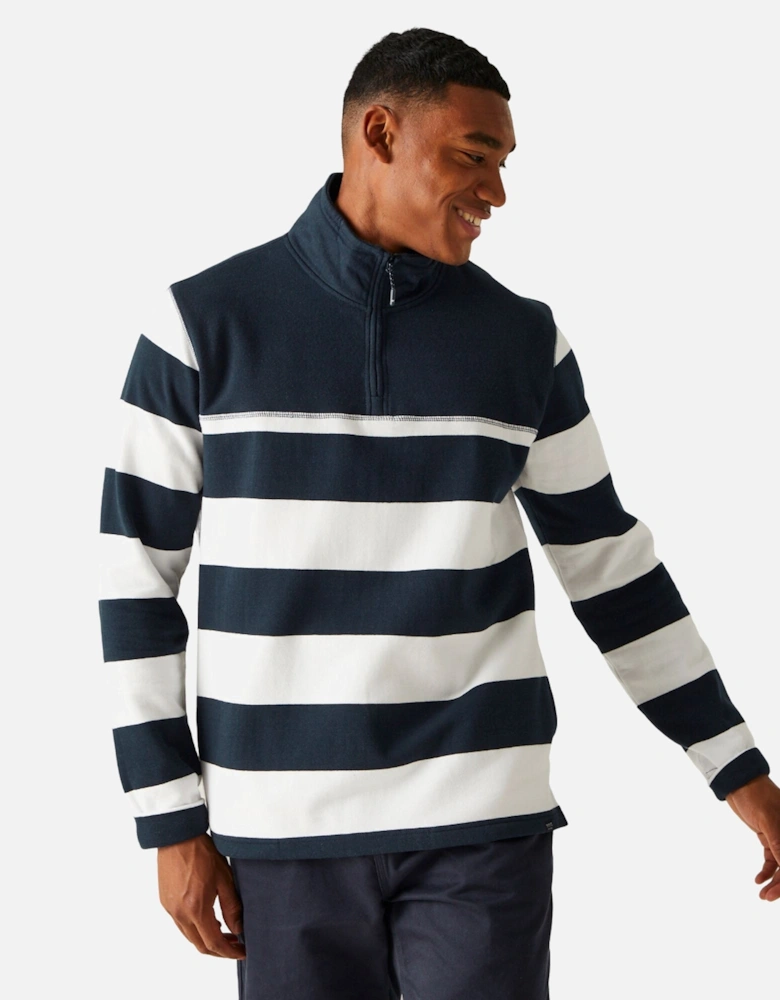 Mens Agilno Striped Half Zip Fleece Top