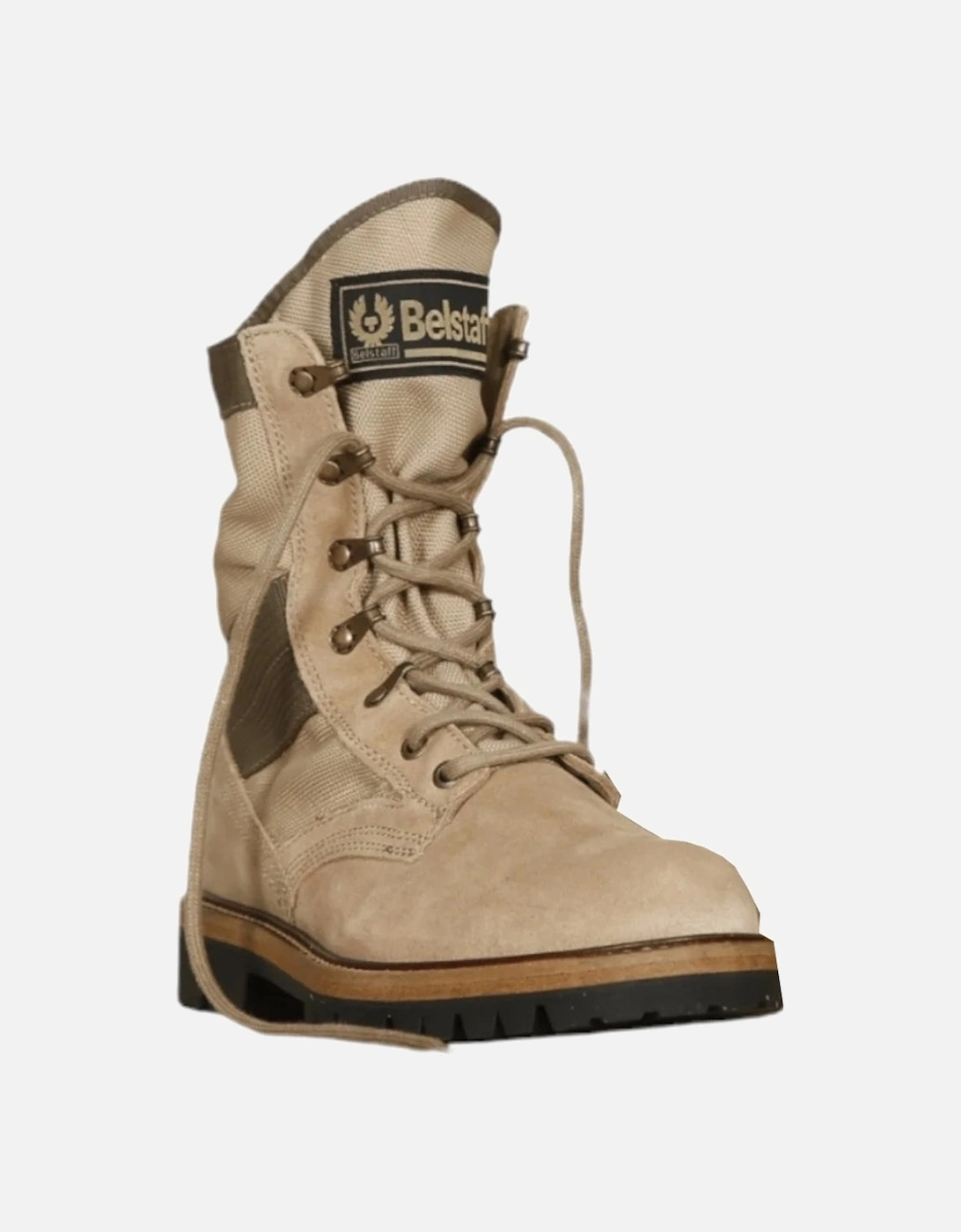 Khaki Trooper Lace Up Beige Boots