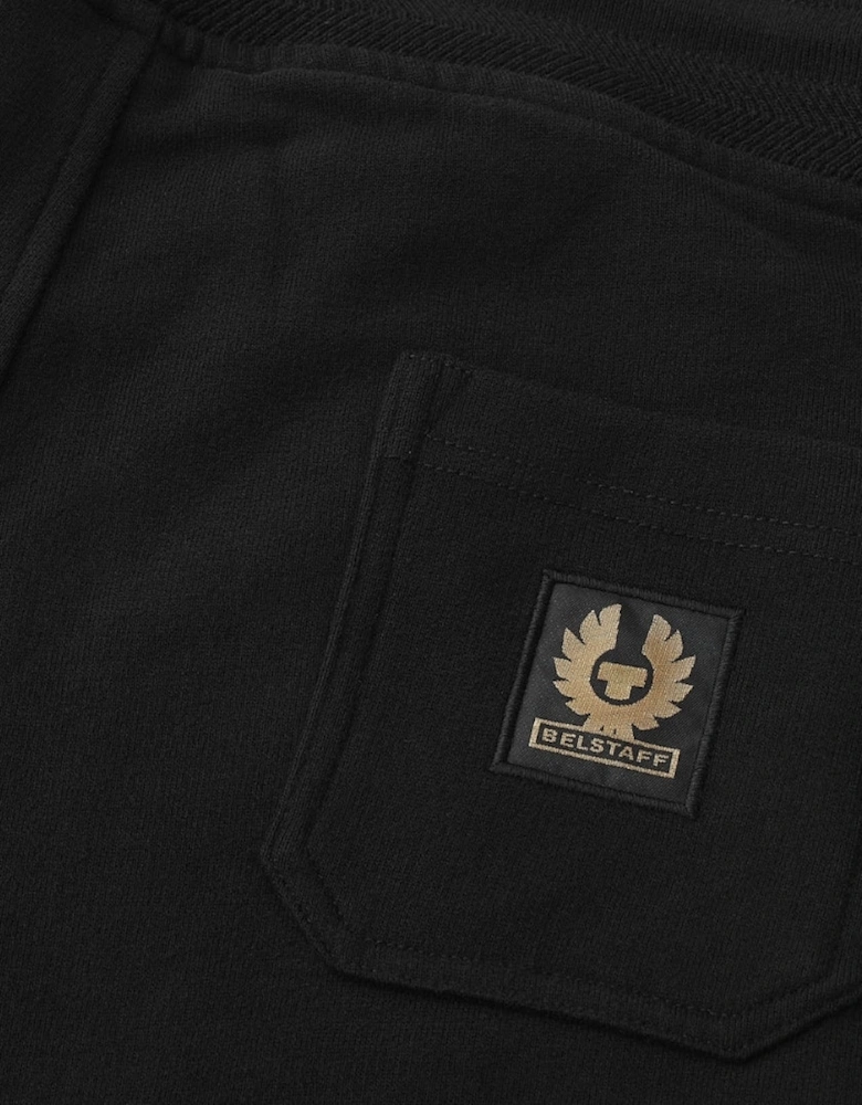 Patch Logo Plain Black Sweatpants