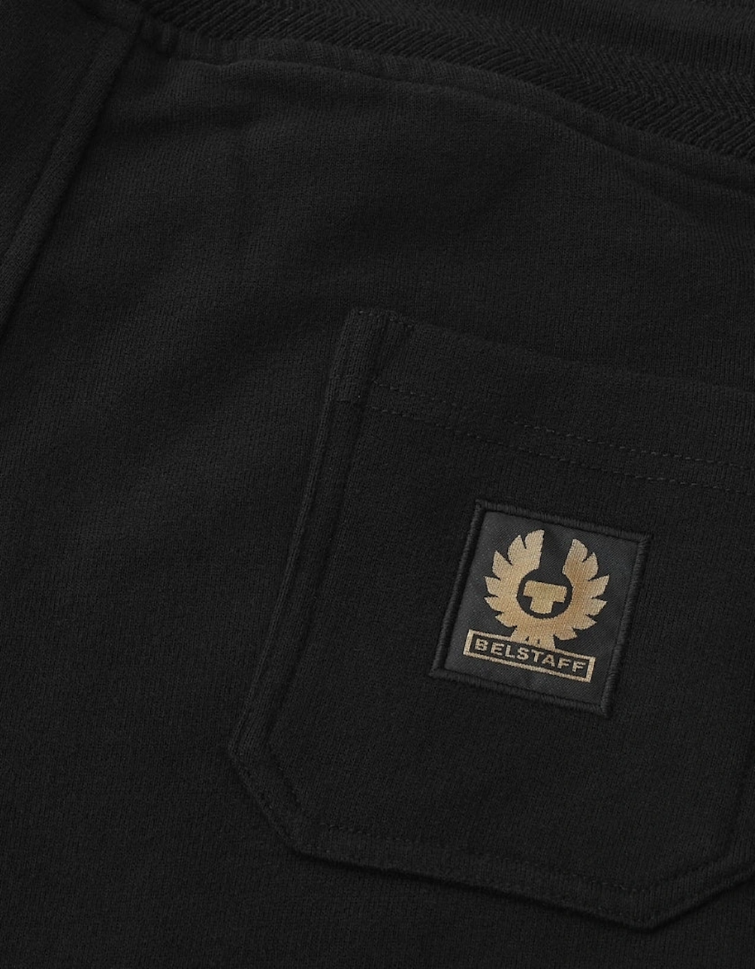 Patch Logo Plain Black Sweatpants