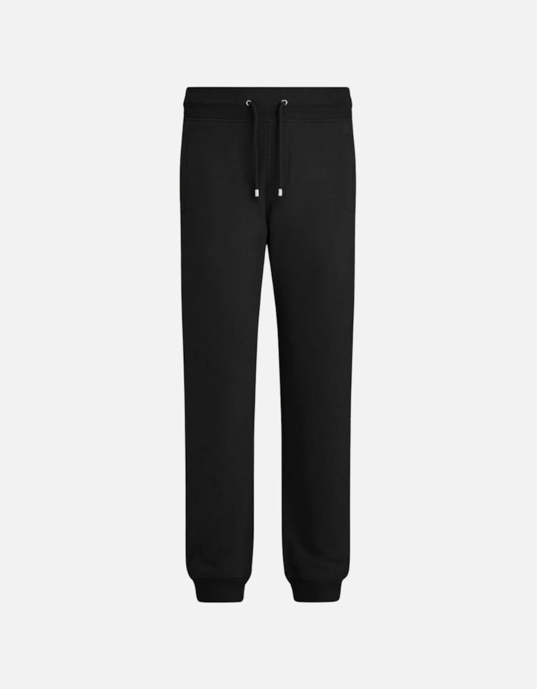 Patch Logo Plain Black Sweatpants