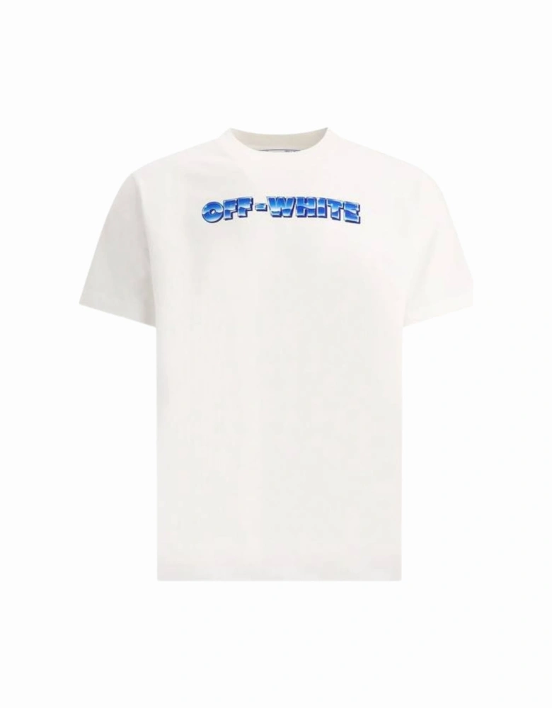 Off White Blue Metal Arrow Slim Fit White T Shirt