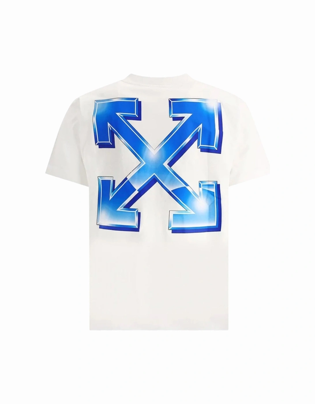 Off White Blue Metal Arrow Slim Fit White T Shirt