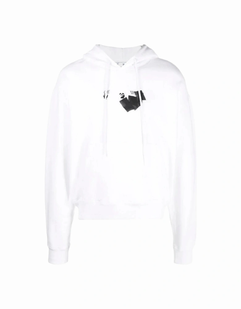 Jumbo Marker Oversized Fit White Hoodie