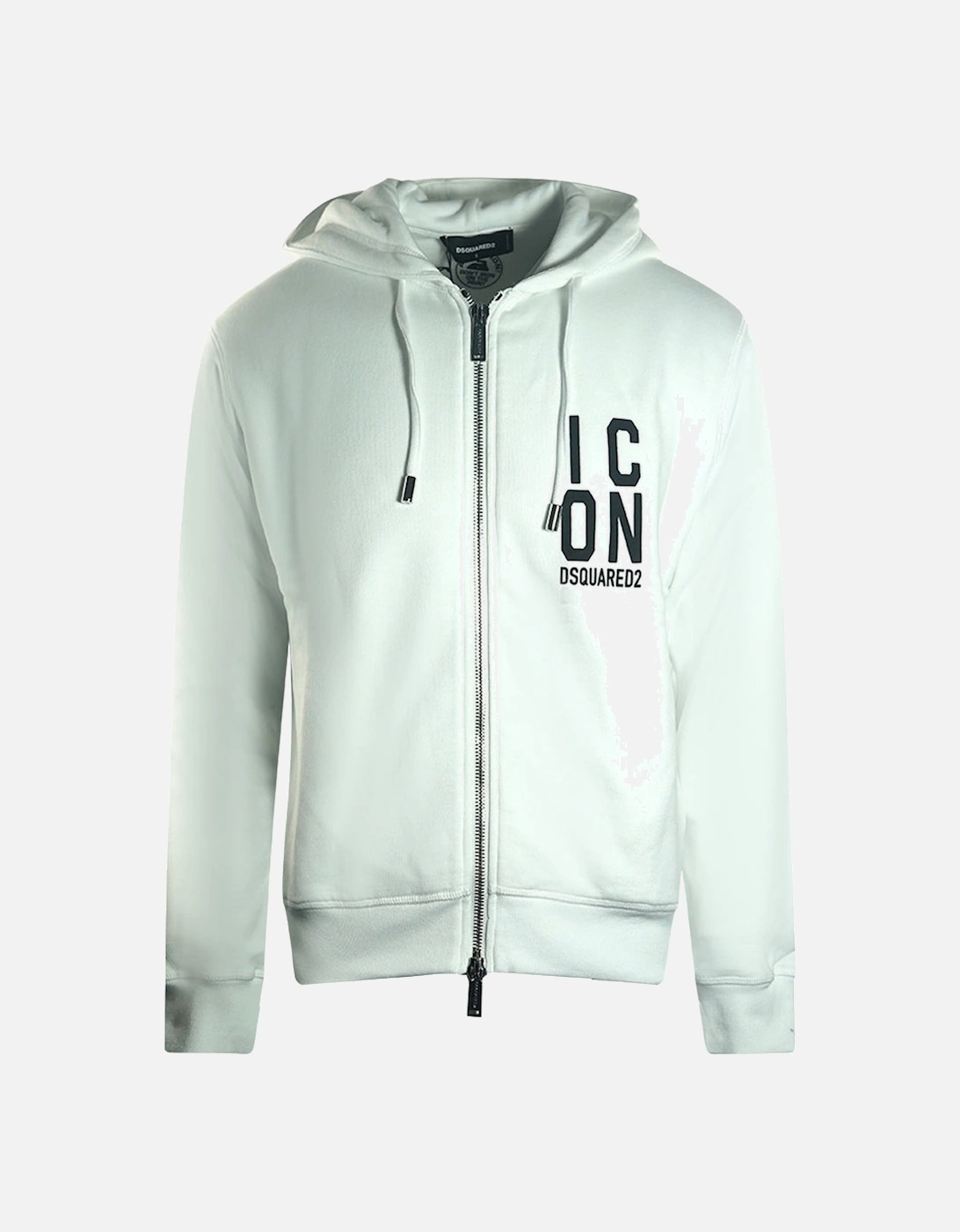 Bold Icon Logo White Zip Up Hoodie, 3 of 2