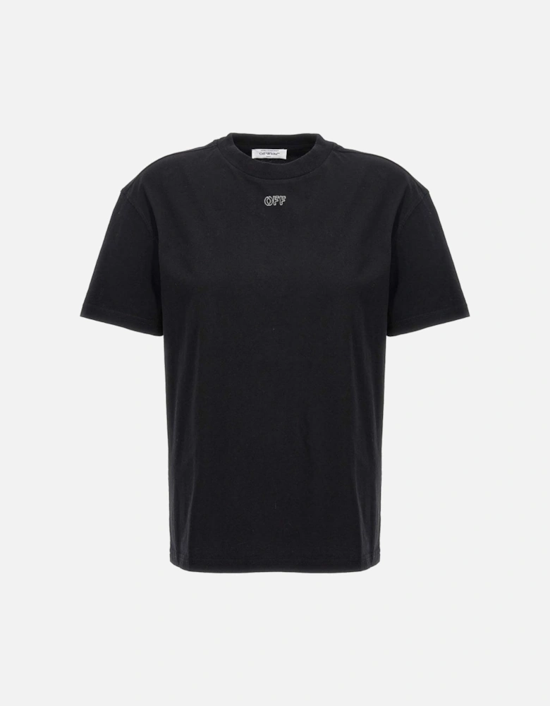 Off White Embroidered Stitch Arrow Black T Shirt