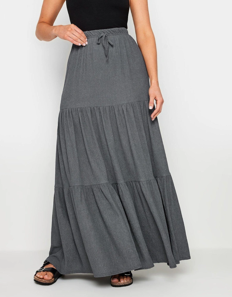 Tall Crinkle Tiered Skirt - Grey