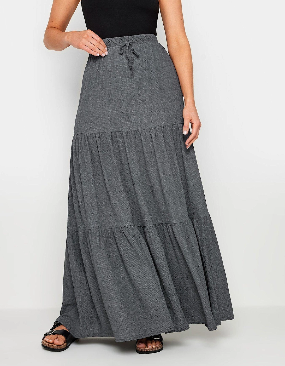 Tall Crinkle Tiered Skirt - Grey, 2 of 1