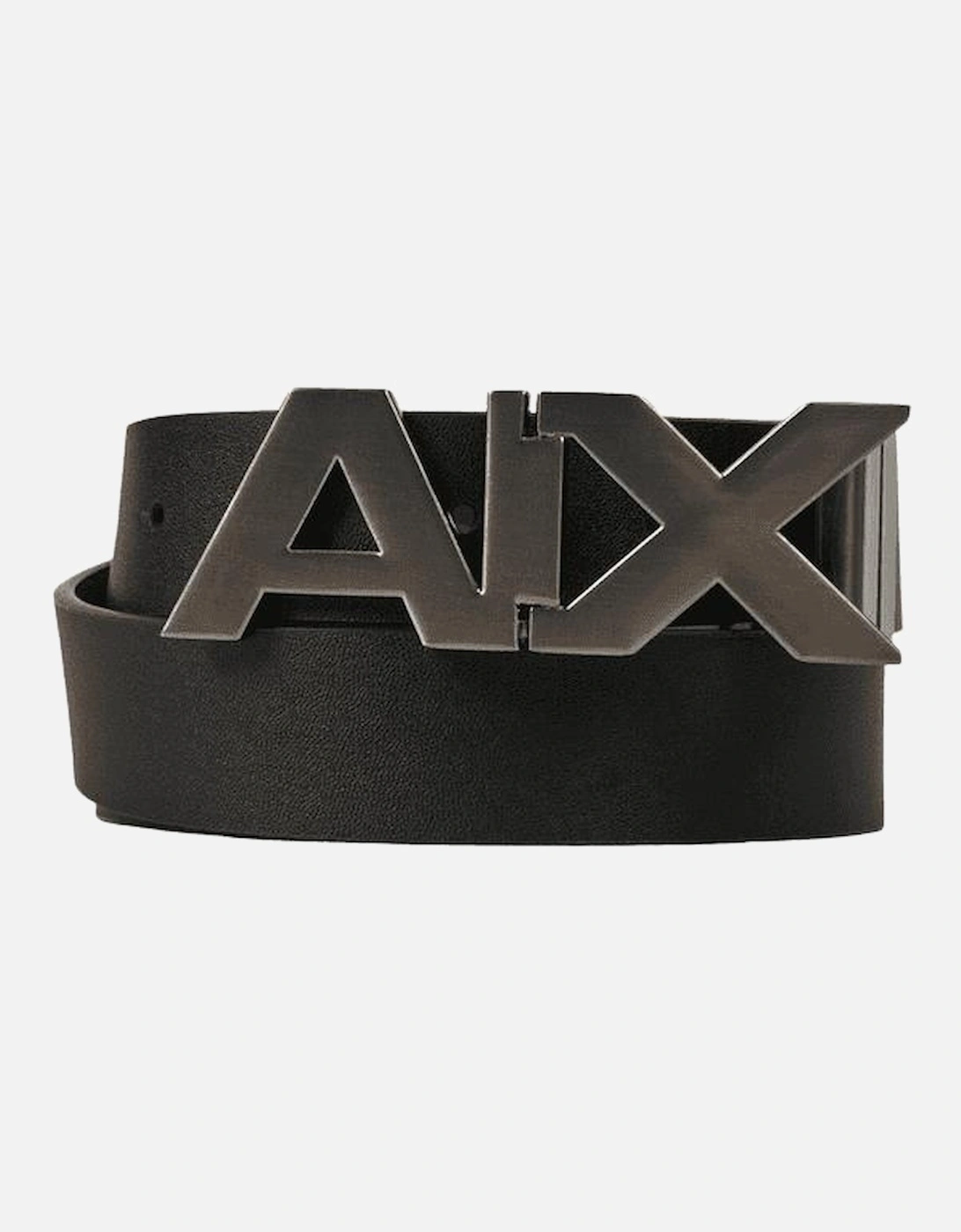 Leather AX Plate Buckle Black Belt, 3 of 2