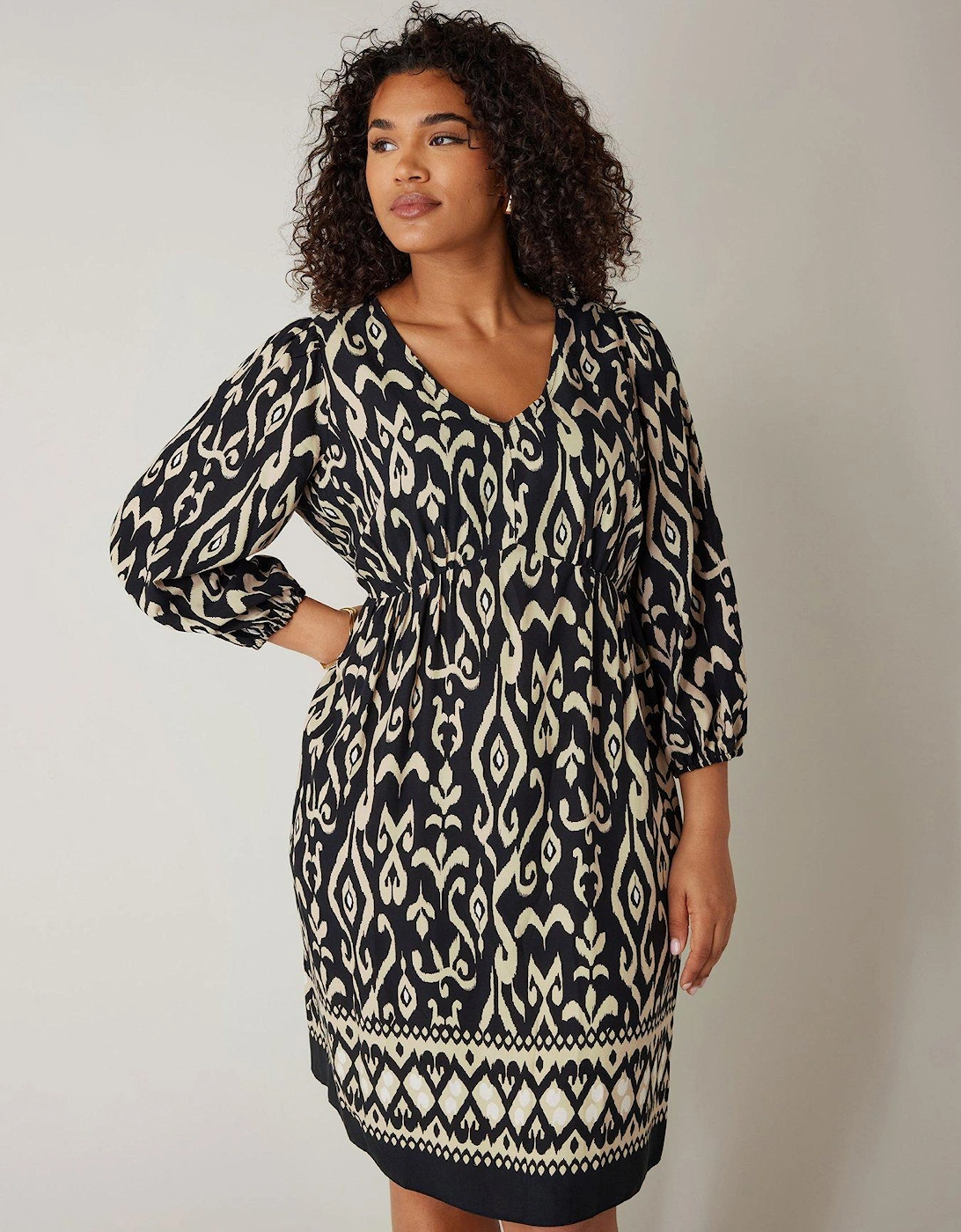 Border Print Dress - Black, 2 of 1