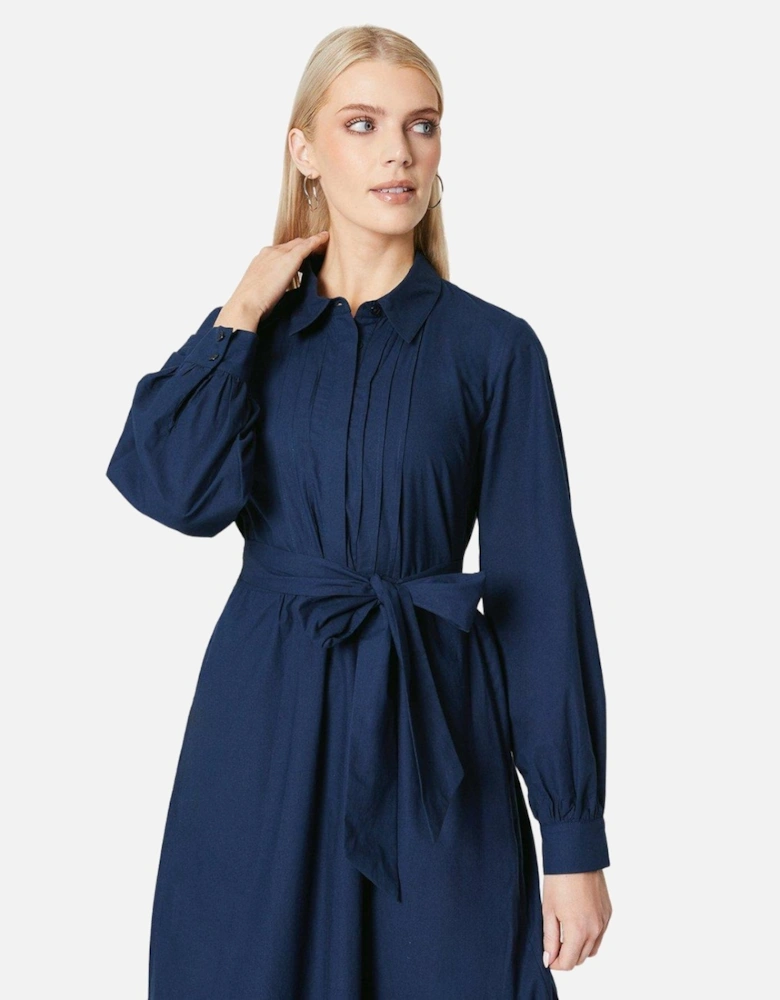 Womens/Ladies Belted Frill Midi Shirt Dress
