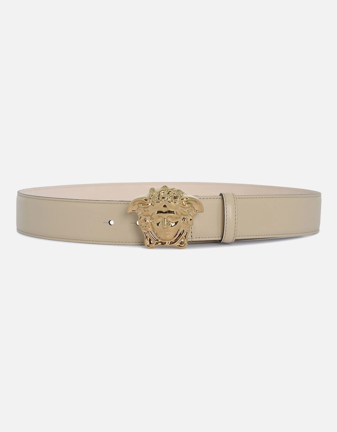 Medusa Buckle Leather 4cm Belt Beige, 7 of 6