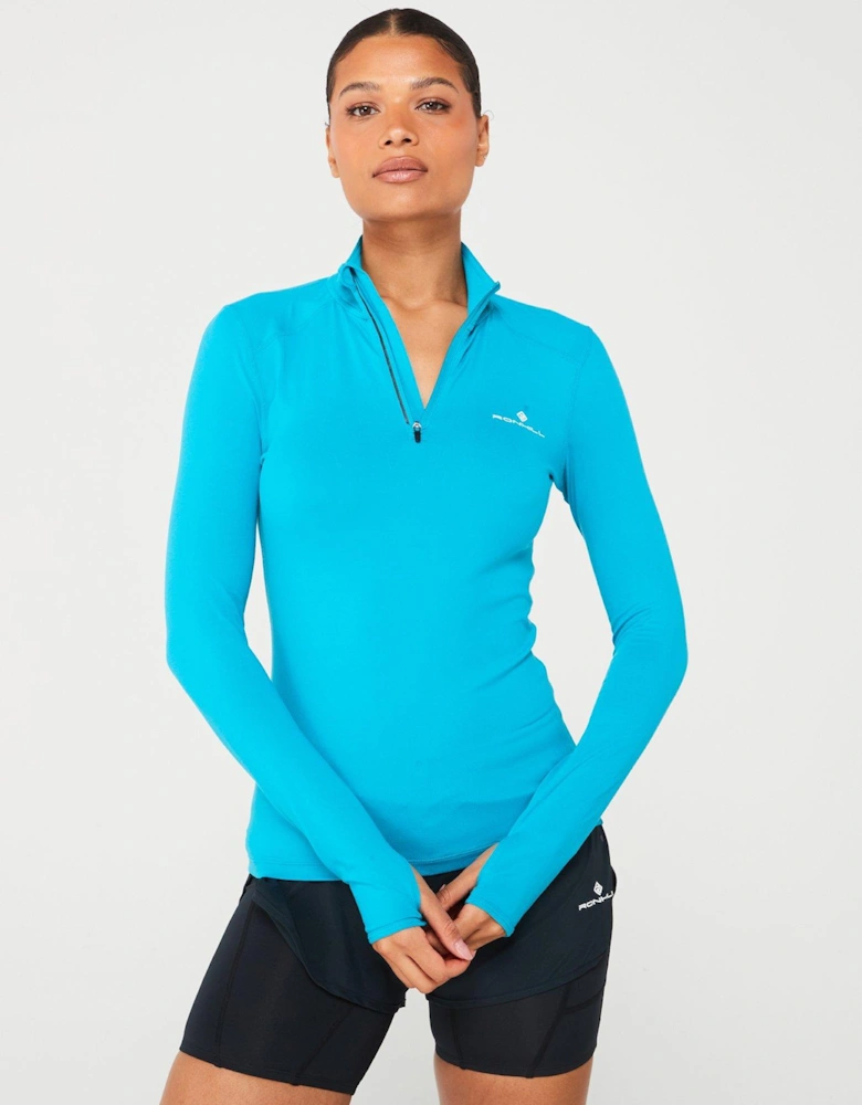 Womens Core Thermal Half Zip-Blue/White