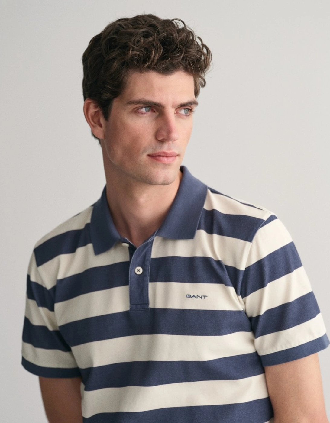 Mens Heavy Washed Stripe Polo