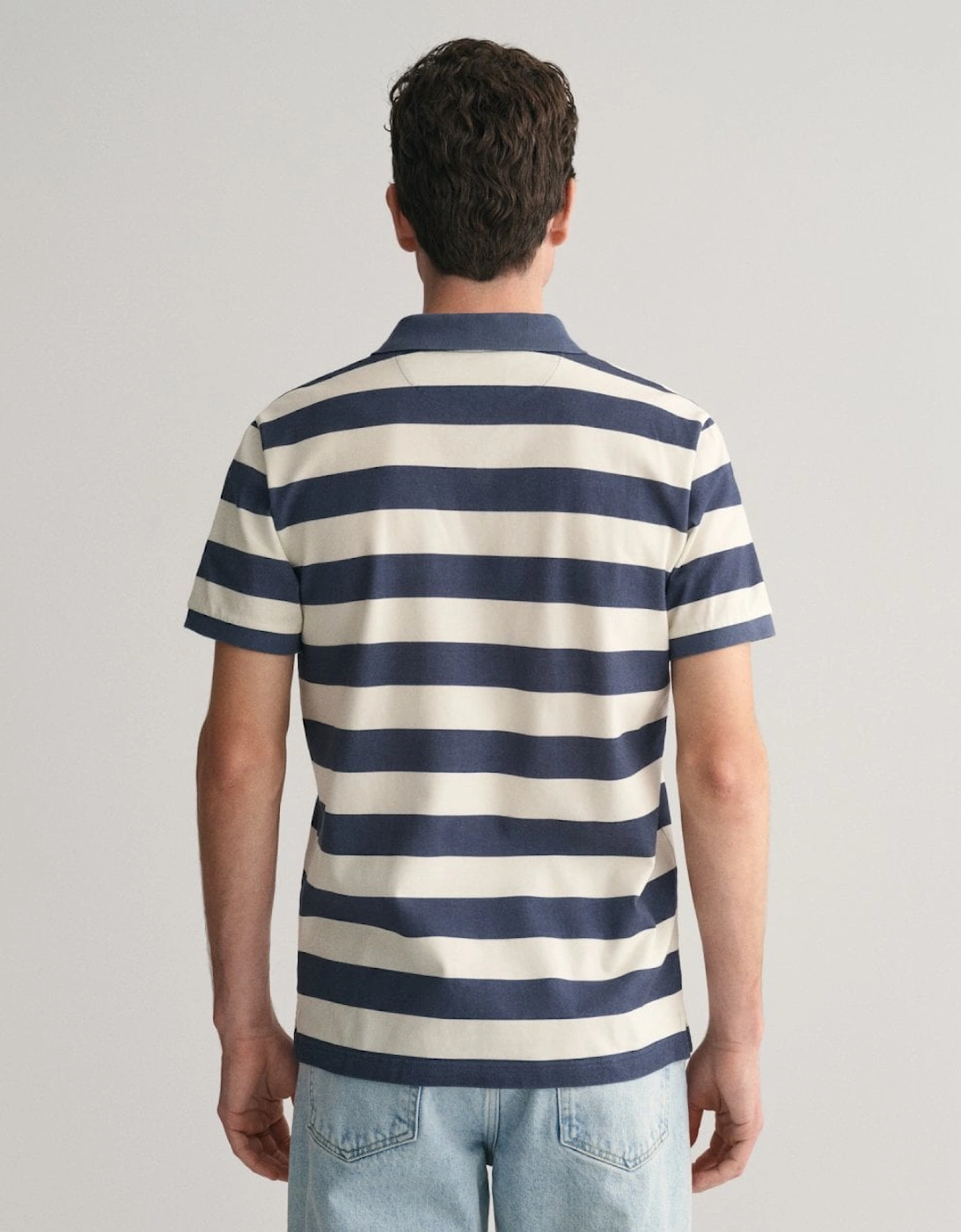 Mens Heavy Washed Stripe Polo