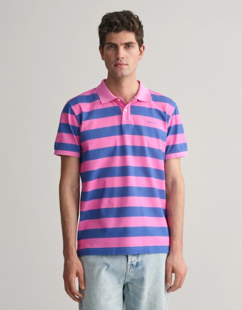 Mens Heavy Washed Stripe Polo