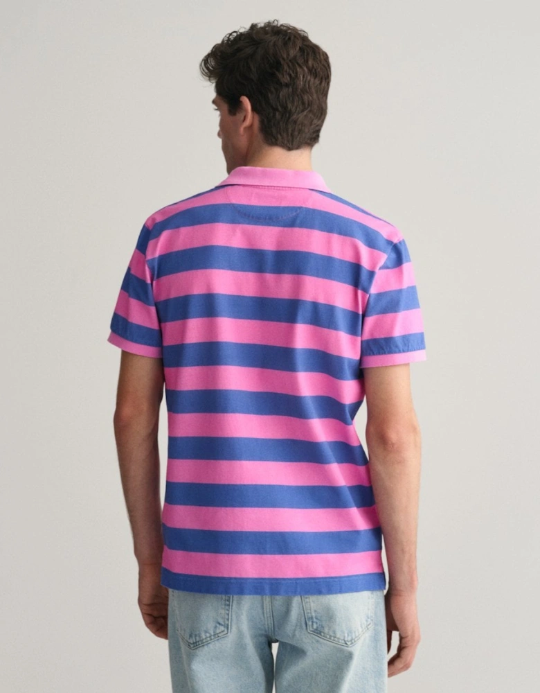 Mens Heavy Washed Stripe Polo