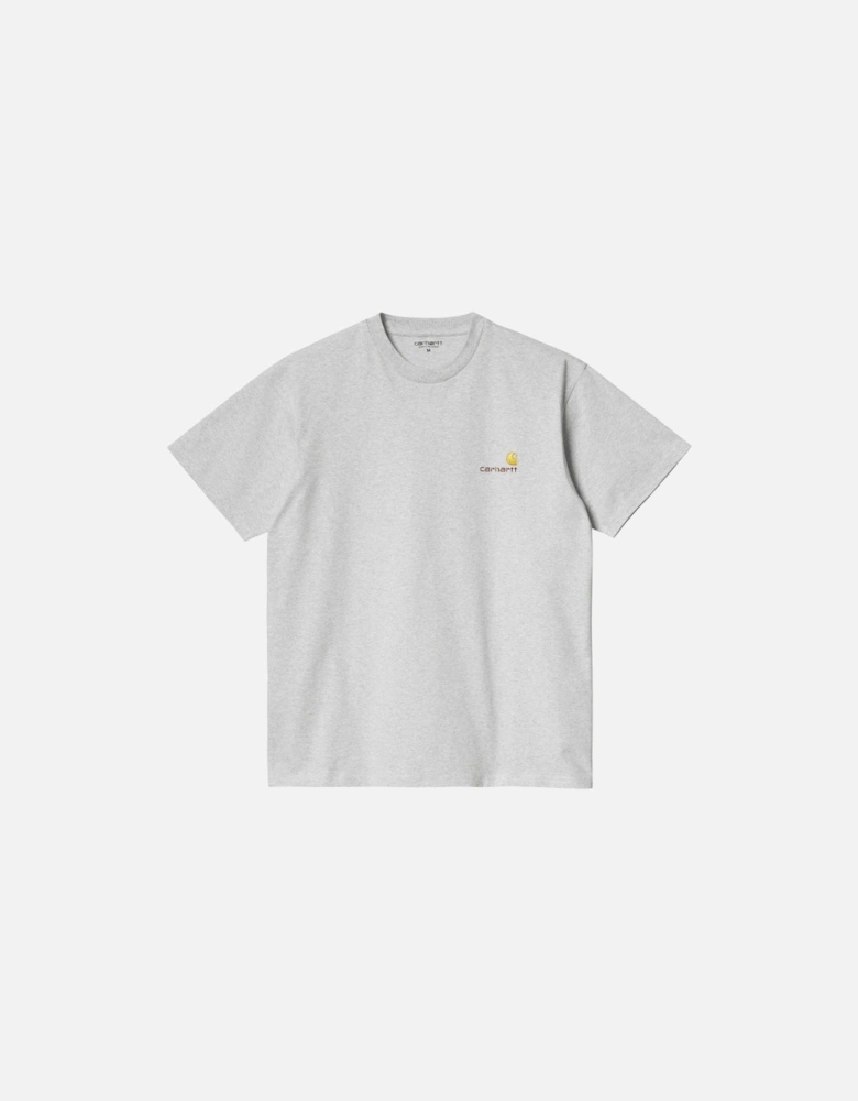 S/S American Script T-Shirt - Ash Heather