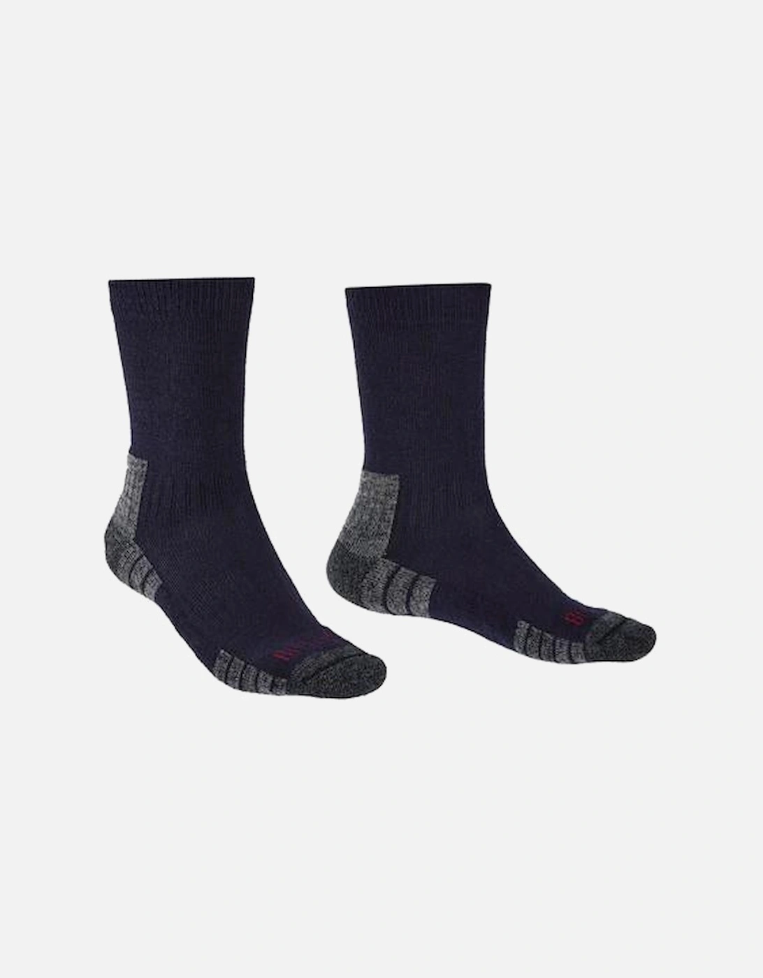 Mens Hike Lightweight Merino Performance Socks - Black, 2 of 1