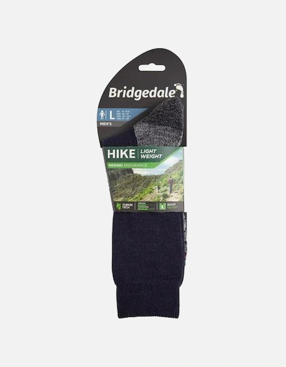 Mens Hike Lightweight Merino Performance Socks - Black