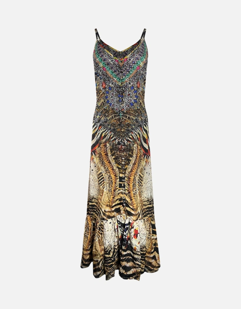 Fashion Golden Eagle 120214 Frill Strap Maxi Dress Womens