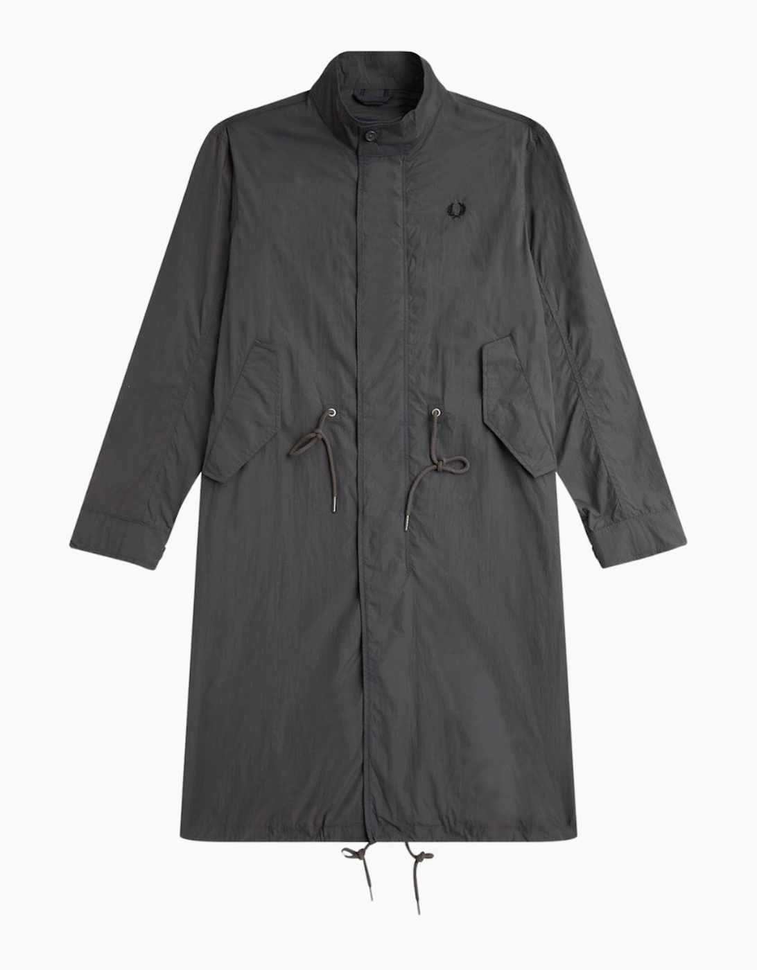 Men's Fred Perry Straight Hem Gunmetal Thin Parka Jacket - Black - Size: 38/Regular