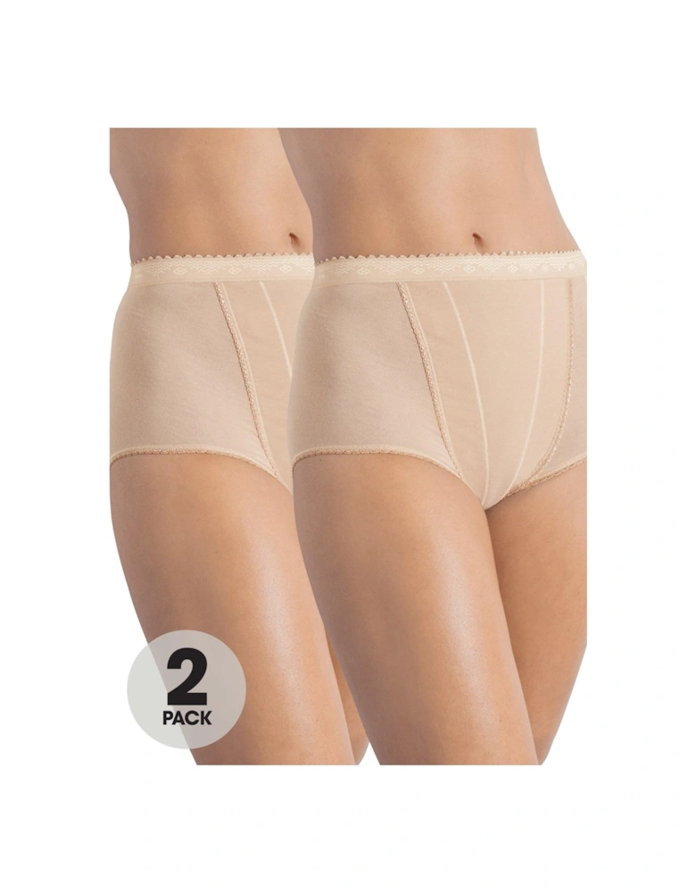 2 Pack Control Maxi Brief - Skin