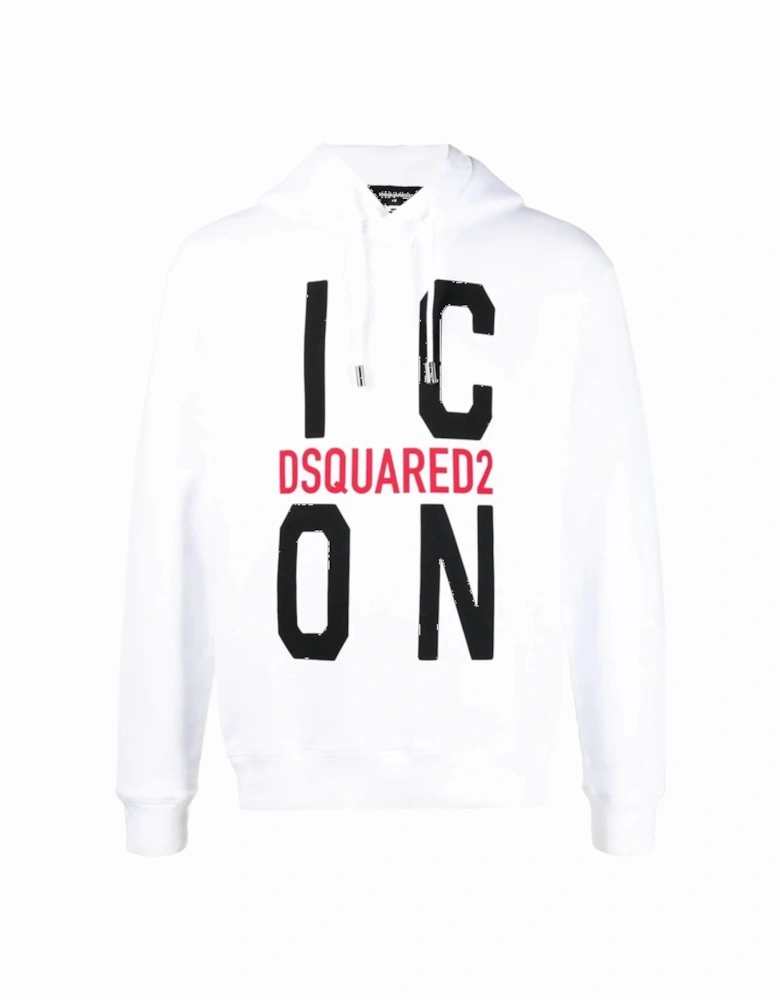 Big Icon Printed logo Hoodie in White