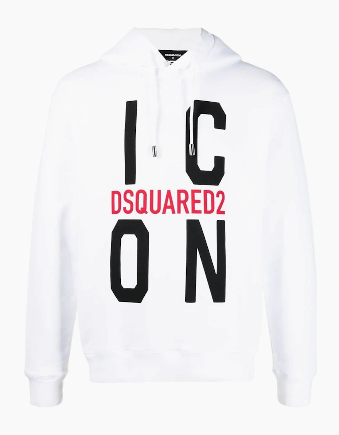 Men's Dsquared2 Big Icon Printed logo Hoodie in White - Size: 36