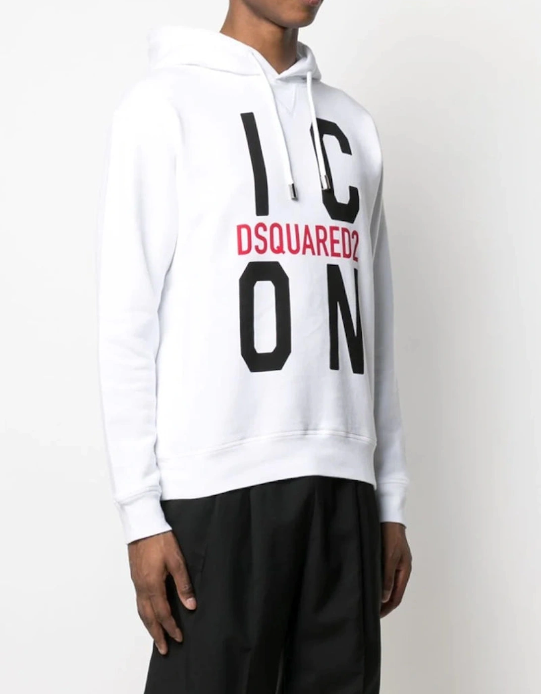 Big Icon Printed logo Hoodie in White