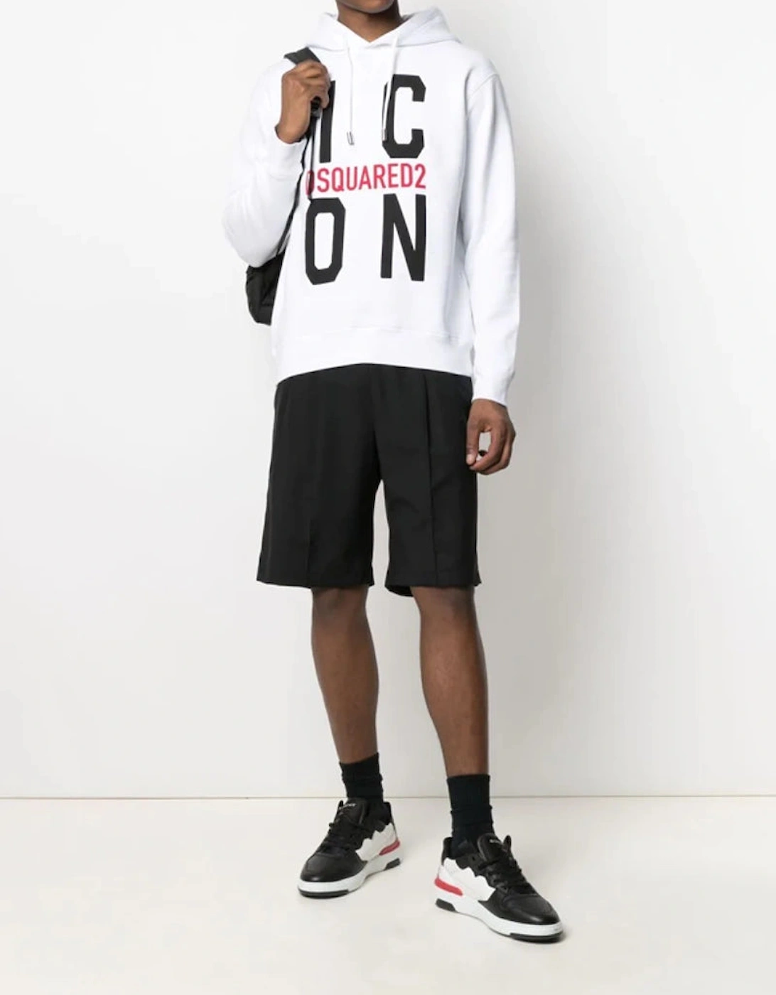 Big Icon Printed logo Hoodie in White