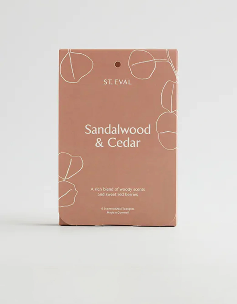 St Eval Lamorna Maxi Tealights Sandalwood and Cedar