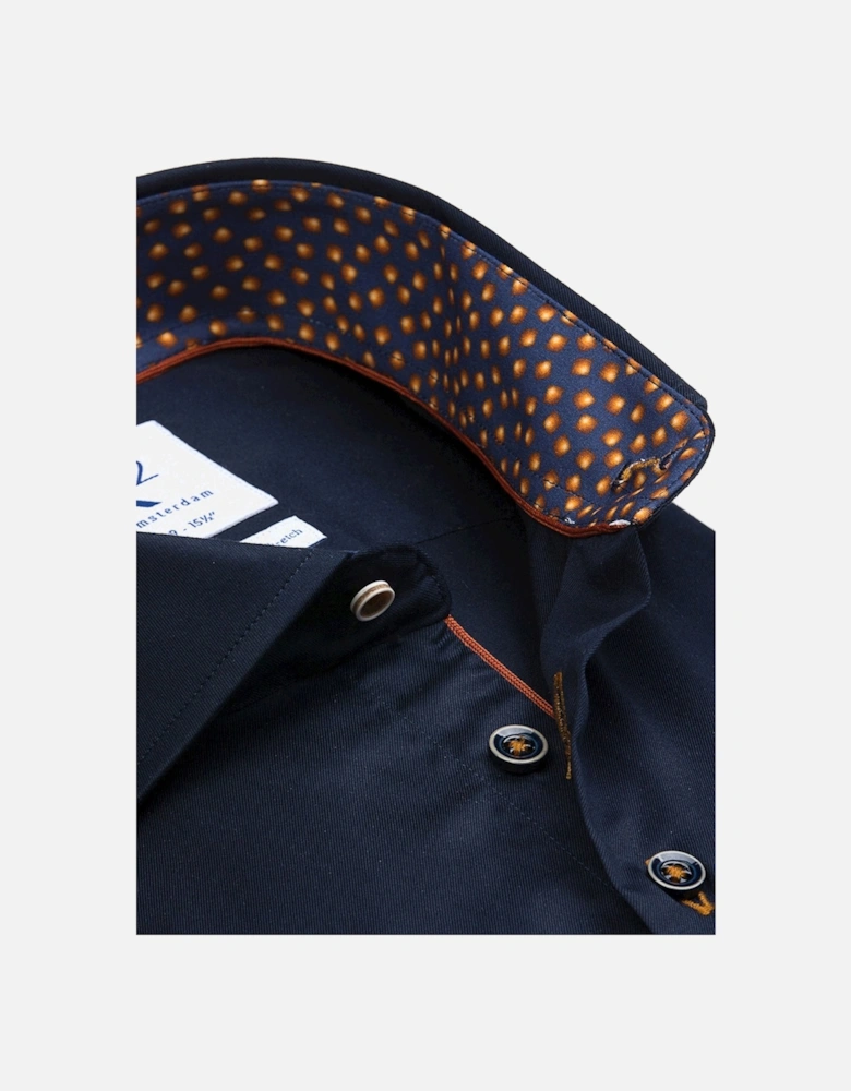 Navy With Orange Trimmed Shirt Navy