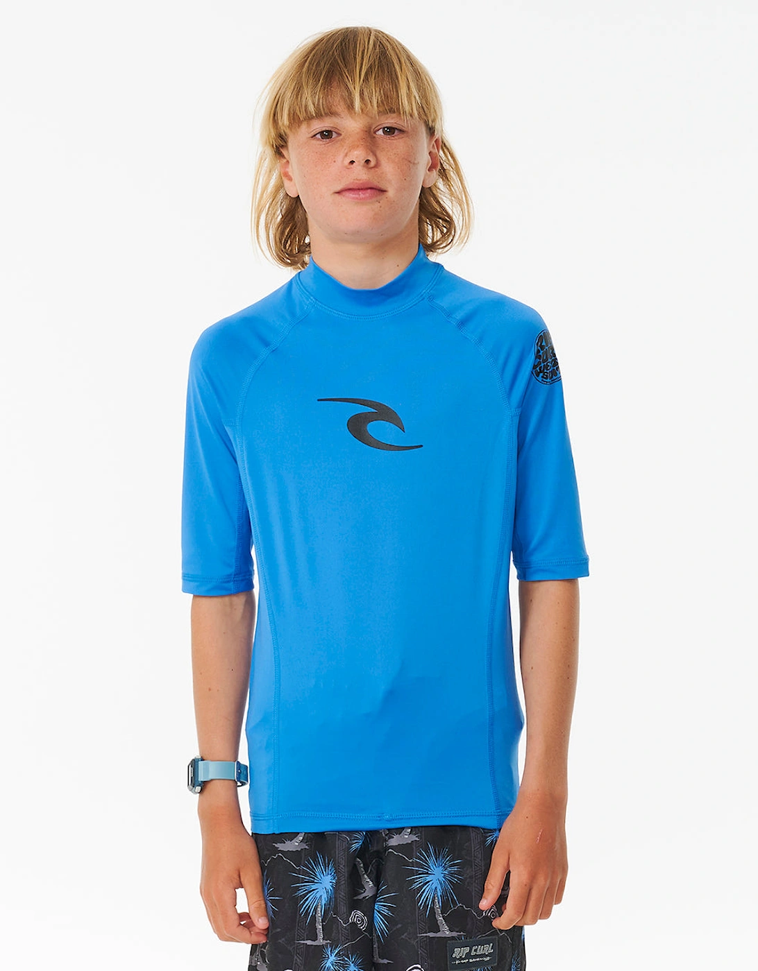 Rip Curl Kids Brand Wave UPF 50 Short Sleeve Rash Vest, 2 of 1