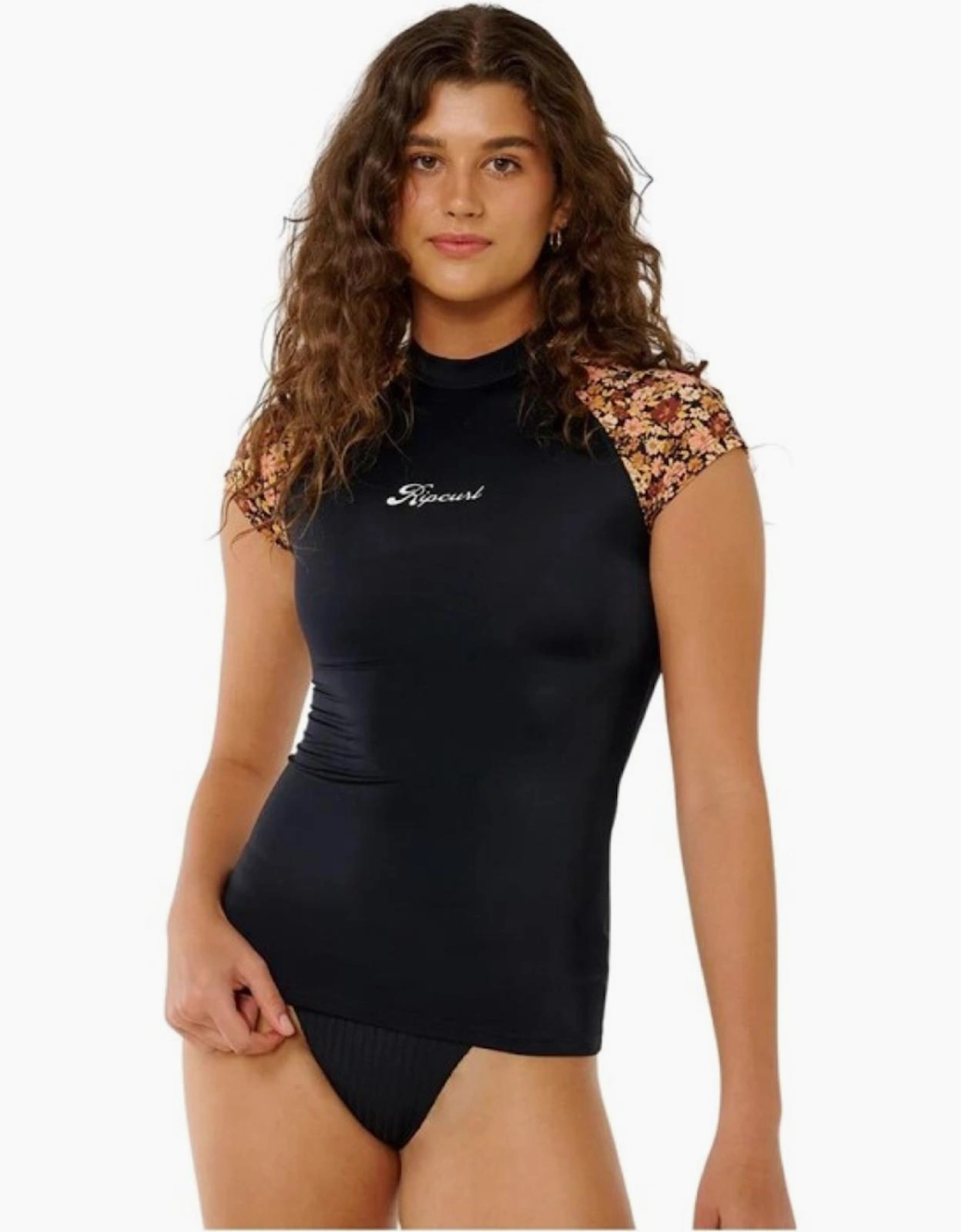 Ripcurl Women's Rip Curl Womens Sea Of Dreams UV Protect Short Sleeve Rash Vest - Brown - Size: 18/16